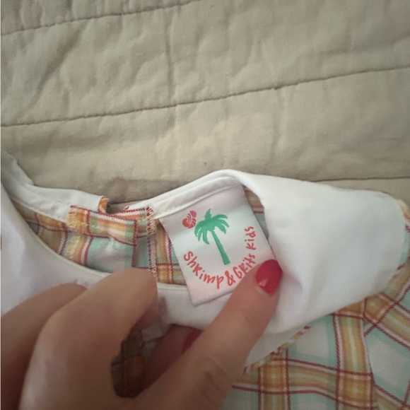 Shrimp and Grits Boys Construction Smocked Long Bubble - 2T - Picture 2 of 2